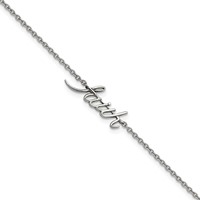 Chisel Stainless Steel Polished Faith Anklet Plus 1 Inch Extension, 9" view 1