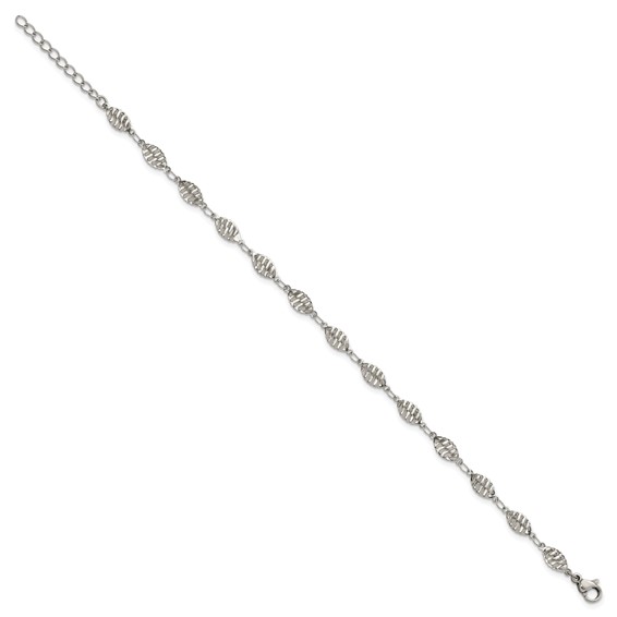 Chisel Stainless Steel Polished 9 inch Anklet Plus 1 inch Extension