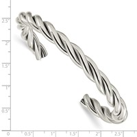 Chisel Stainless Steel Polished Twisted Cuff Bangle view 3