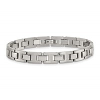 Chisel Stainless Steel Brushed and Polished Link Bracelet, 8.5" view 4
