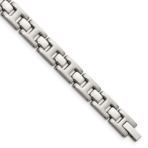 Chisel Stainless Steel Brushed and Polished Link Bracelet, 8.5"