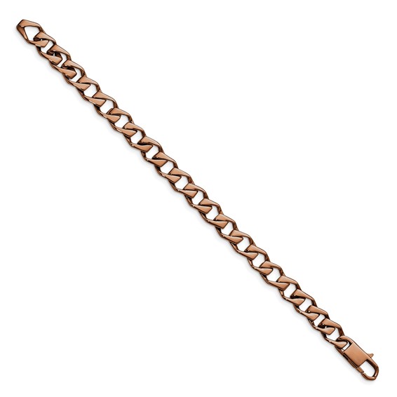 Stainless Steel Polished Brown IP-plated Fancy Link 8.5in Bracelet
