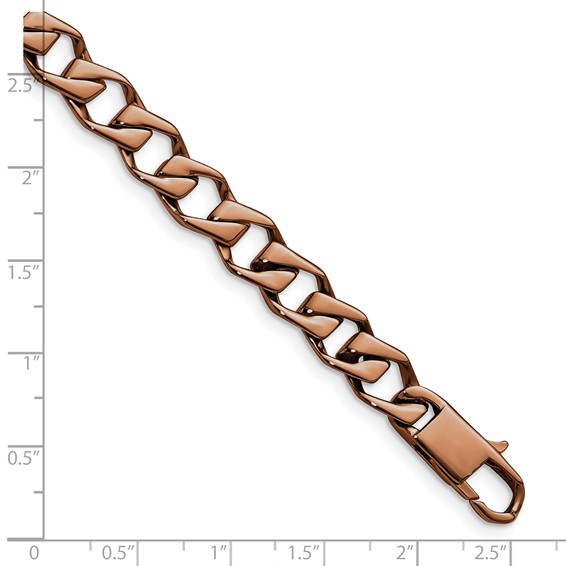 Stainless Steel Polished Brown IP-plated Fancy Link 8.5in Bracelet