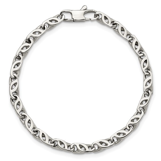 Chisel Stainless Steel Polished 7.5 inch Fancy Link Bracelet