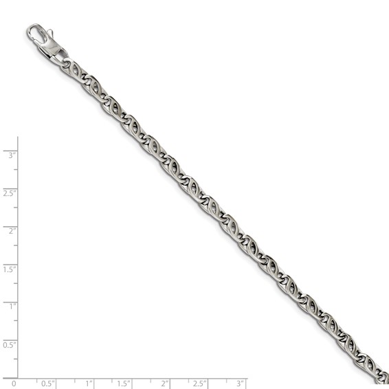 Chisel Stainless Steel Polished 7.5 inch Fancy Link Bracelet