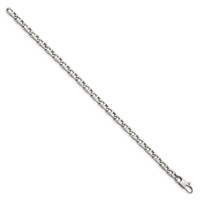 Chisel Stainless Steel Polished Oval Link Bracelet, 7.75" view 3