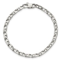 Chisel Stainless Steel Polished Oval Link Bracelet, 7.75" view 4