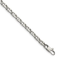 Chisel Stainless Steel Polished Oval Link Bracelet, 7.75" view 1