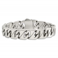 Chisel Stainless Steel Polished Fancy Link Bracelet, 8.5" view 4