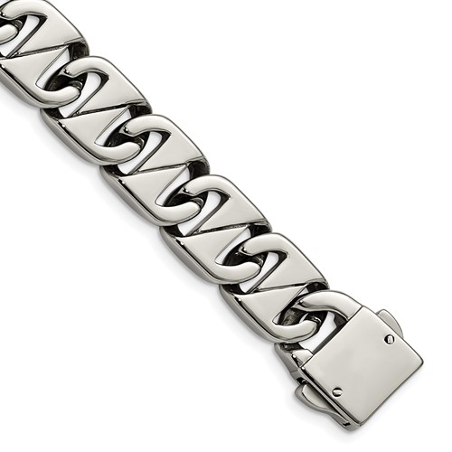 Chisel Stainless Steel Polished Fancy Link Bracelet, 8.5"