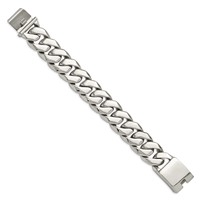 Chisel Stainless Steel Polished Fancy Curb Bracelet, 9" view 3