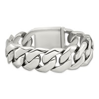 Chisel Stainless Steel Polished Fancy Curb Bracelet, 9" view 4