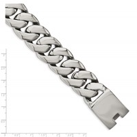 Chisel Stainless Steel Polished Fancy Curb Bracelet, 9" view 5