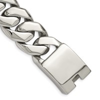 Chisel Stainless Steel Polished Fancy Curb Bracelet, 9" view 1
