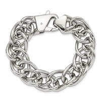 Chisel Stainless Steel Polished Large and Small Oval Link Bracelet, 8.25" view 4
