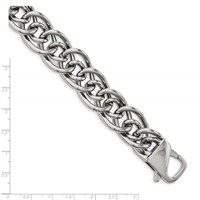 Chisel Stainless Steel Polished Large and Small Oval Link Bracelet, 8.25" view 5