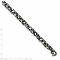 Chisel Stainless Steel Antiqued Polished and Textured Fancy Link Bracelet, 8.25" view 5