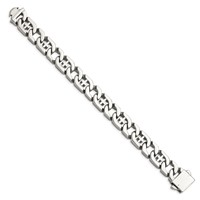 Chisel Stainless Steel Polished Crosses Link Bracelet, 8.5" view 3