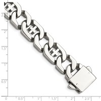 Chisel Stainless Steel Polished Crosses Link Bracelet, 8.5" view 5