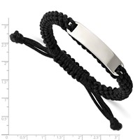 Chisel Stainless Steel Polished Black Fabric Adjustable ID Bracelet view 3