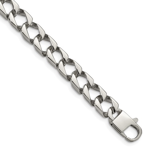 Chisel Stainless Steel Polished Square Link Bracelet, 8.5"