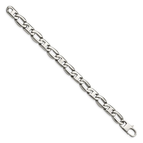 Chisel Stainless Steel Polished 8.5 inch Anchor/Open Link Bracelet