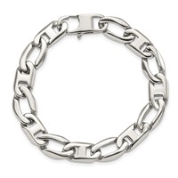 Chisel Stainless Steel Polished Anchor Open Link Bracelet, 8.5" view 4