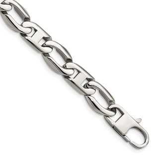 Chisel Stainless Steel Polished 8.5 inch Anchor/Open Link Bracelet