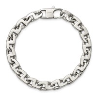 Chisel Stainless Steel Polished Fancy Square Link Bracelet, 8.5" view 4