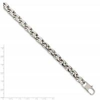 Chisel Stainless Steel Polished Fancy Square Link Bracelet, 8.5" view 5
