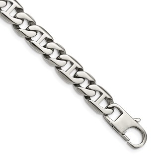 Chisel Stainless Steel Polished 8.25 inch Anchor Link Bracelet