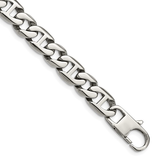 Chisel Stainless Steel Polished 8.25 inch Anchor Link Bracelet