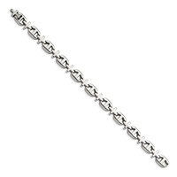 Chisel Stainless Steel Polished Cross Link Bracelet, 8.5" view 3