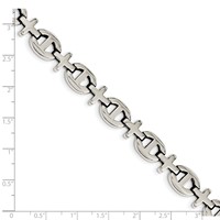 Chisel Stainless Steel Polished Cross Link Bracelet, 8.5" view 5