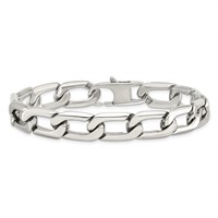 Chisel Stainless Steel Polished Open Link Bracelet, 8.5" view 4