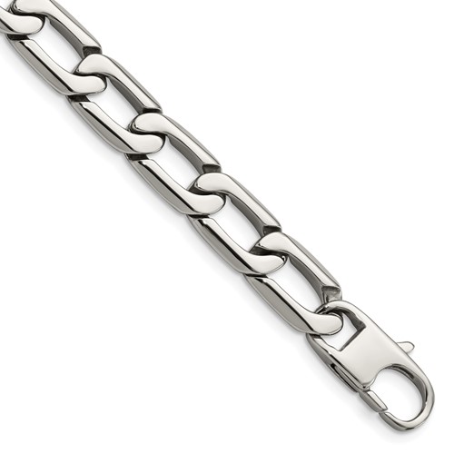 Chisel Stainless Steel Polished Open Link Bracelet, 8.5"