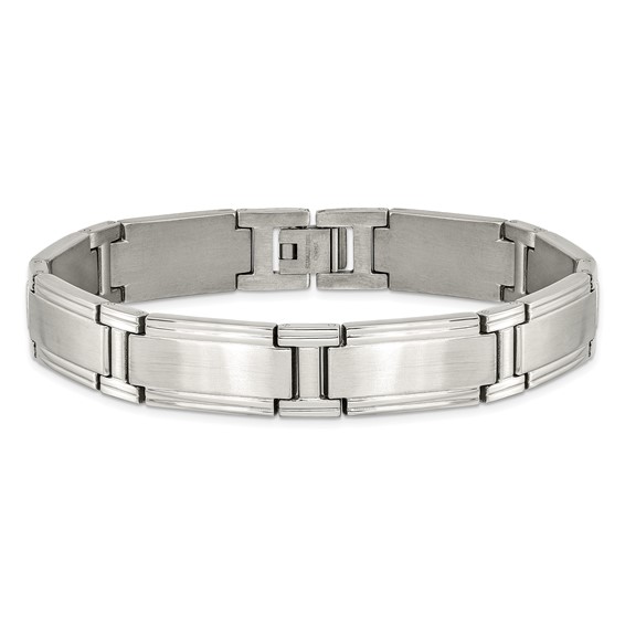 Chisel Stainless Steel Brushed and Polished 9.5 inch Link Bracelet