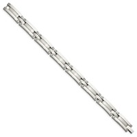Chisel Stainless Steel Brushed and Polished Link Bracelet, 8.5" view 3