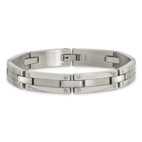 Chisel Stainless Steel Brushed and Polished Link Bracelet, 8.5" view 4