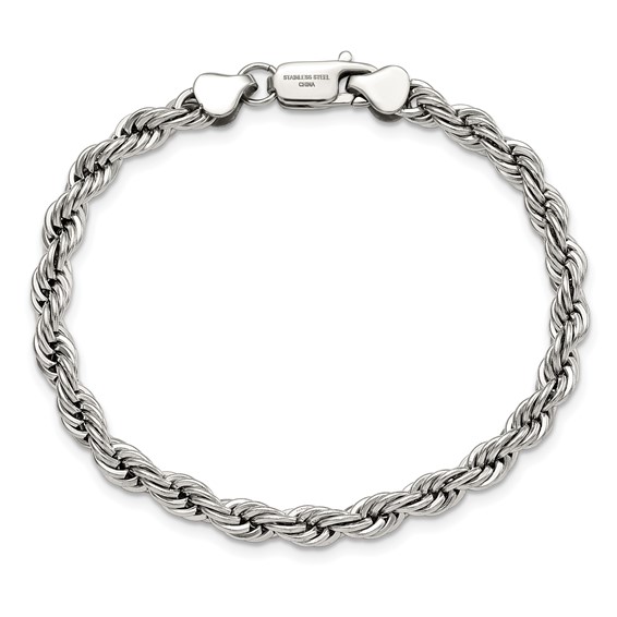 Stainless Steel Polished Rope Bracelet