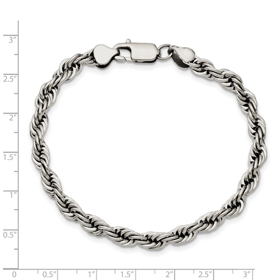 Stainless Steel Polished Rope Bracelet