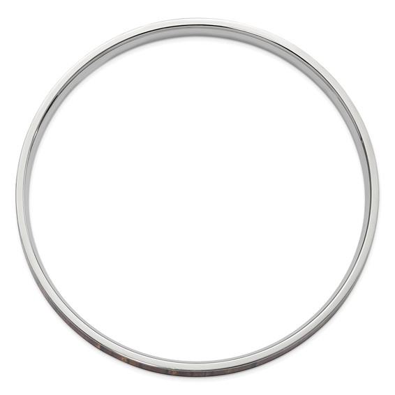 Stainless Steel Polished Brown and Black Enameled Bangle