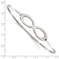 Chisel Stainless Steel Polished Infinity Symbol Bangle view 4
