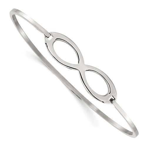 Chisel Stainless Steel Polished Infinity Symbol Bangle