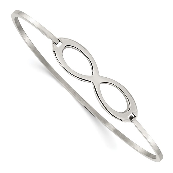 Chisel Stainless Steel Polished Infinity Symbol Bangle