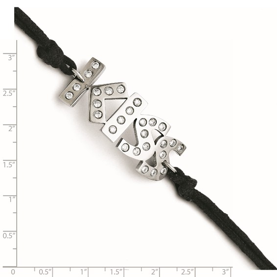Stainless Steel CZ Kiss with 1.75ext Bracelet