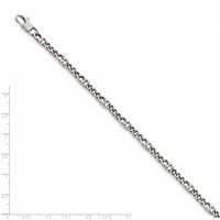 Chisel Stainless Steel Polished 4mm Figaro Bracelet, 8.5" view 5