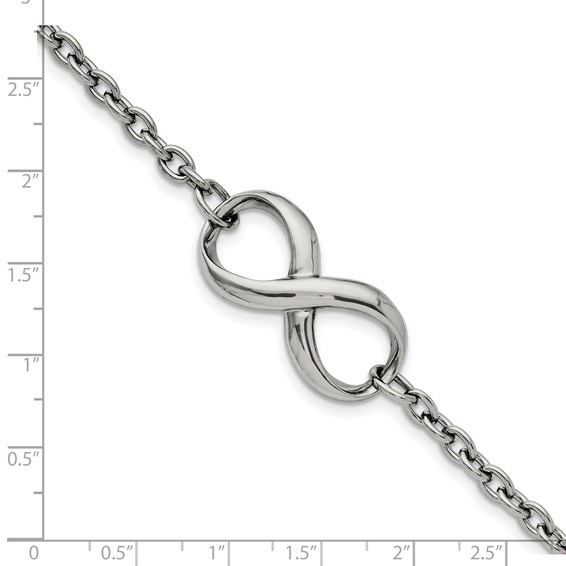 Chisel Stainless Steel Polished Infinity Symbol 7.5 inch Bracelet