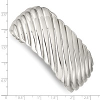 Stainless Steel Polished Cuff Bangle view 4
