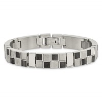 Stainless Steel Antiqued Brushed and Polished Bracelet, 8.25" view 4